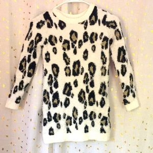 Girls 6-6x sweater leopard print